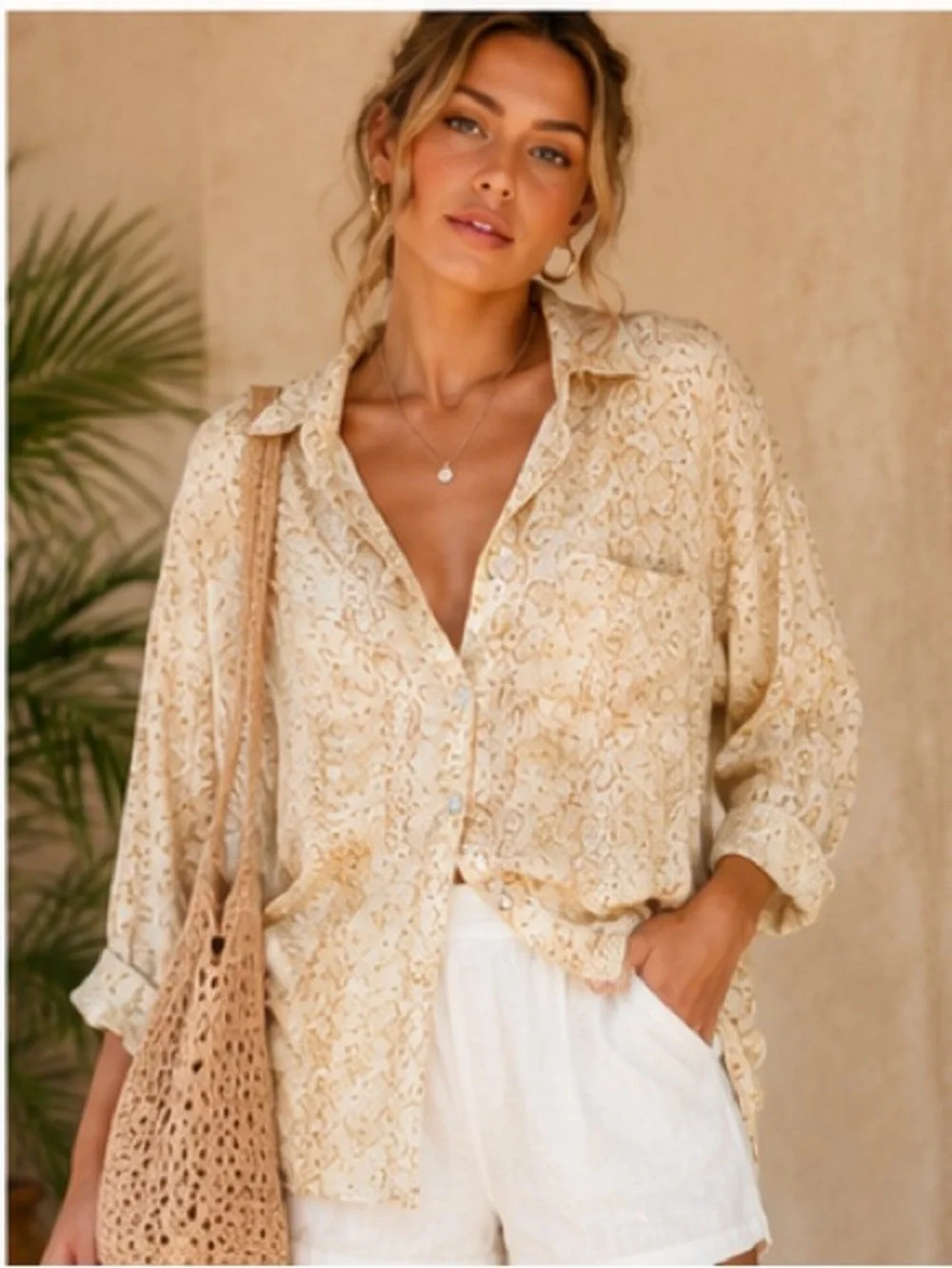 Show Me Your Mumu Johns Desert Yellow Snake Print Button Down Top Shirt XS